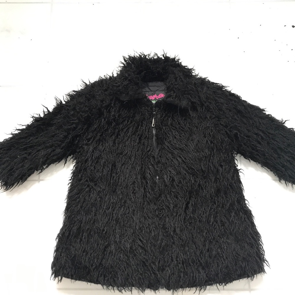Like new boutique Flapdoodles poodle fur coat Sz 7